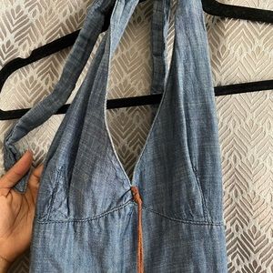 Maxi, Halter Denim Dress